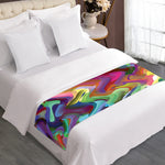 Watercolor Psychedelic Print Bed Runner