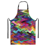 Watercolor Psychedelic Print Bib Apron With Pocket