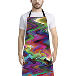 Watercolor Psychedelic Print Bib Apron With Pocket