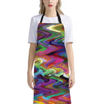 Watercolor Psychedelic Print Bib Apron With Pocket
