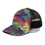 Watercolor Psychedelic Print Black Mesh Trucker Cap