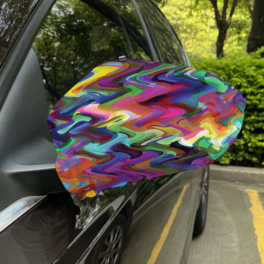 Watercolor Psychedelic Print Car Side Mirror Covers