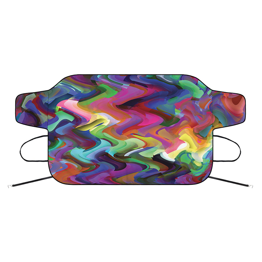 Watercolor Psychedelic Print Car Windshield Snow Cover