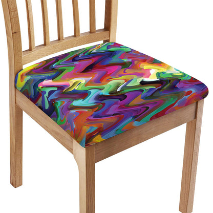 Watercolor Psychedelic Print Chair Cushion Cover