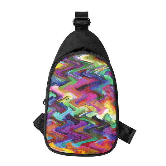 Watercolor Psychedelic Print Chest Bag
