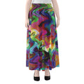 Watercolor Psychedelic Print Chiffon Maxi Skirt