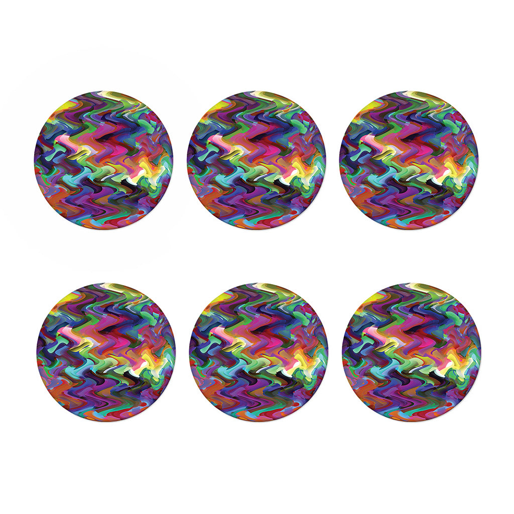 Watercolor Psychedelic Print Coaster Set