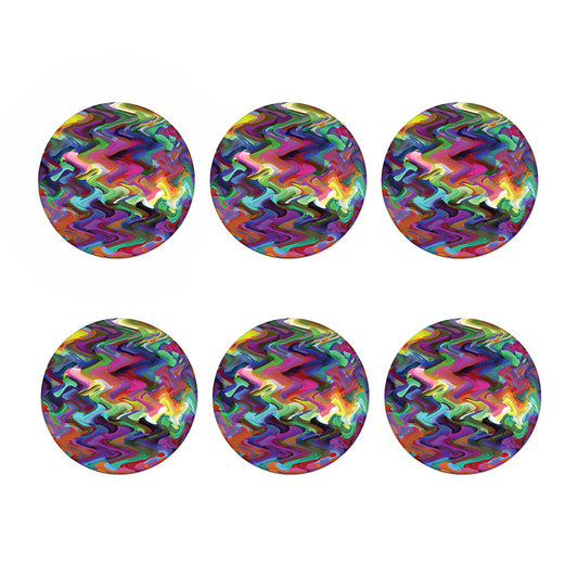 Watercolor Psychedelic Print Coaster Set