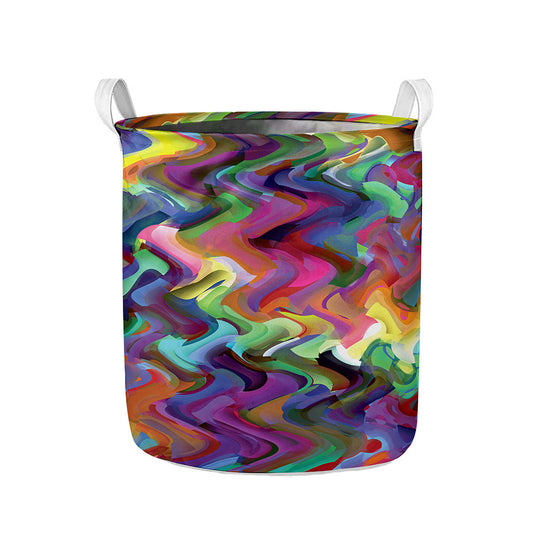 Watercolor Psychedelic Print Collapsible Laundry Basket