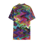 Watercolor Psychedelic Print Cotton Hawaiian Shirt