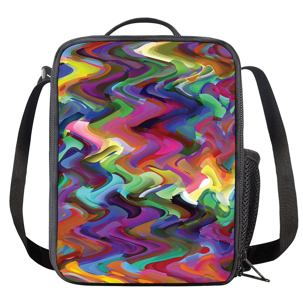 Watercolor Psychedelic Print Crossbody Lunch Bag
