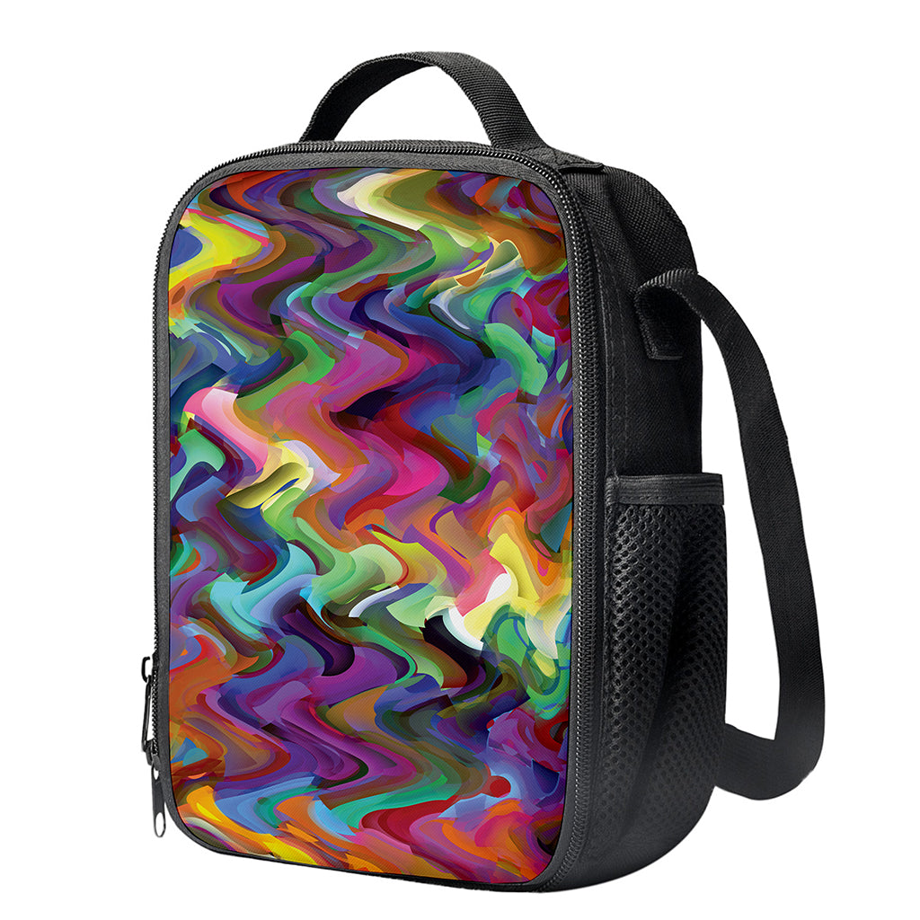 Watercolor Psychedelic Print Crossbody Lunch Bag