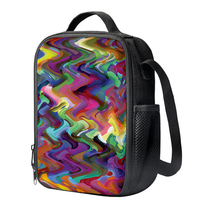 Watercolor Psychedelic Print Crossbody Lunch Bag