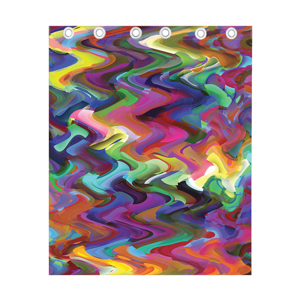 Watercolor Psychedelic Print Curtain