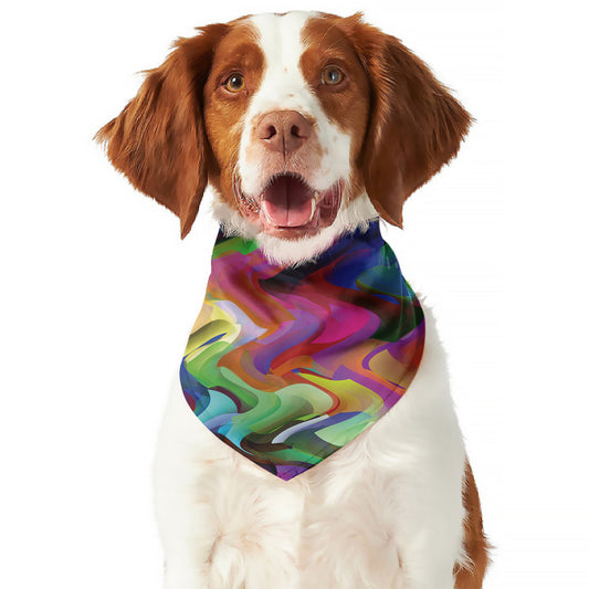 Watercolor Psychedelic Print Dog Bandana