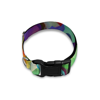 Watercolor Psychedelic Print Dog Collar