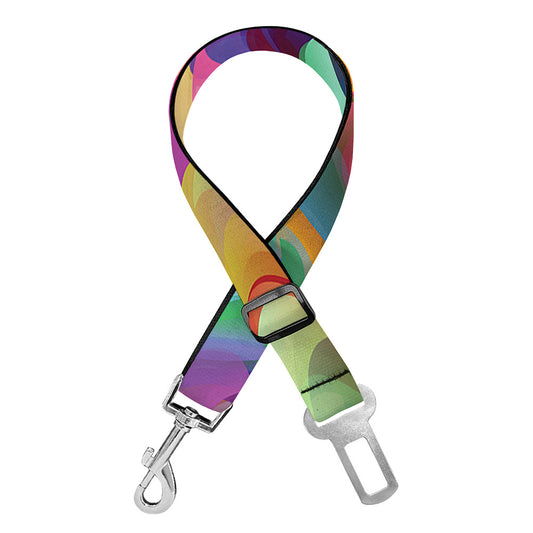 Watercolor Psychedelic Print Dog Seat Belt