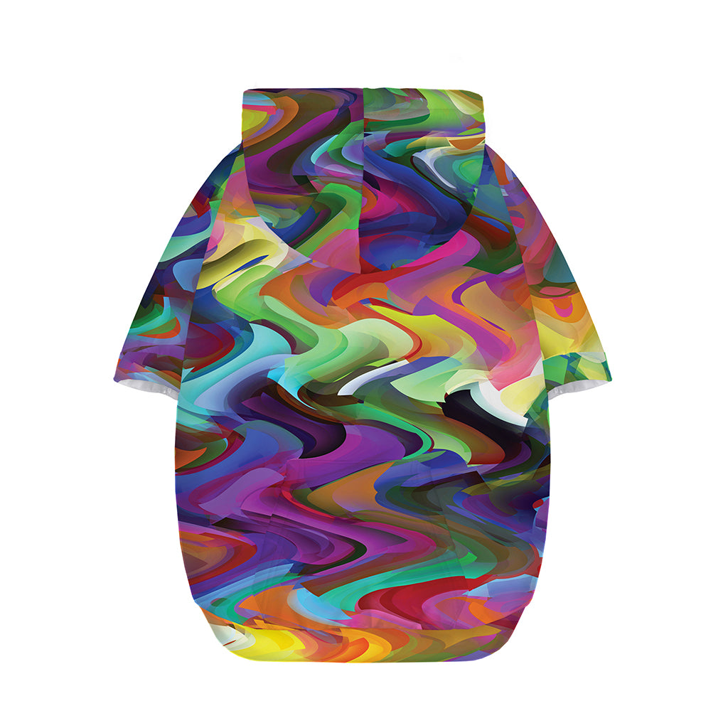 Watercolor Psychedelic Print Dog Zip Up Hoodie