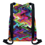 Watercolor Psychedelic Print Drawstring Backpack