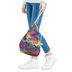 Watercolor Psychedelic Print Drawstring Bag