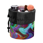 Watercolor Psychedelic Print Drawstring Makeup Bag