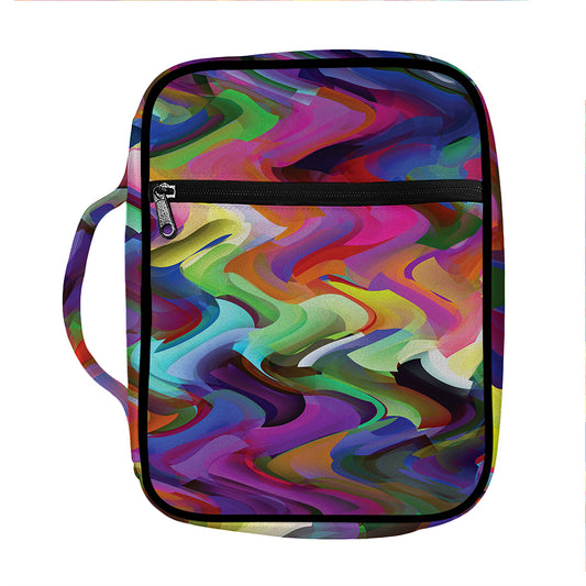 Watercolor Psychedelic Print Front Pocket Bible Bag
