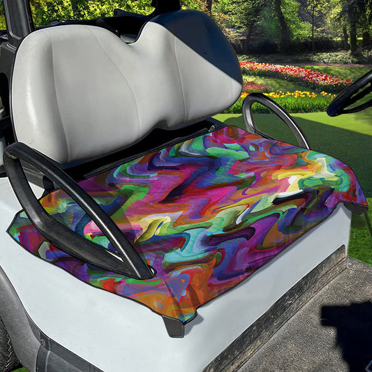Watercolor Psychedelic Print Golf Cart Seat Cover
