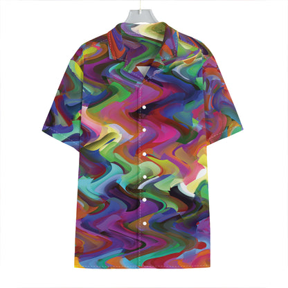 Watercolor Psychedelic Print Hawaiian Shirt
