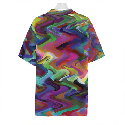 Watercolor Psychedelic Print Hawaiian Shirt