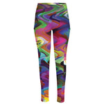 Watercolor Psychedelic Print High-Waisted Pocket Leggings