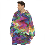 Watercolor Psychedelic Print Hoodie Blanket