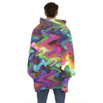 Watercolor Psychedelic Print Hoodie Blanket