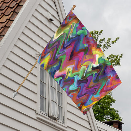 Watercolor Psychedelic Print House Flag