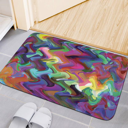 Watercolor Psychedelic Print Indoor Door Mat