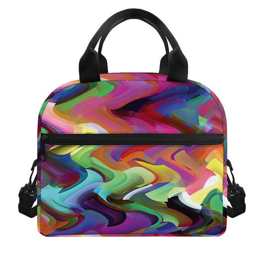 Watercolor Psychedelic Print Insulated Lunch Bag