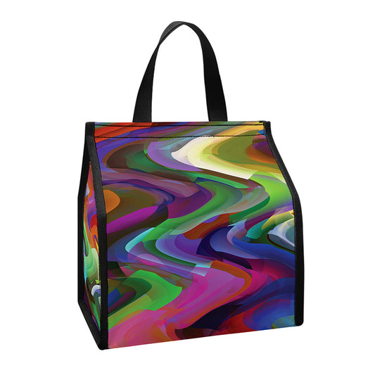 Watercolor Psychedelic Print Insulated Lunch Tote