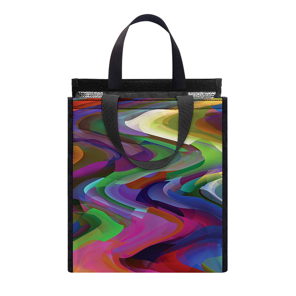 Watercolor Psychedelic Print Insulated Lunch Tote