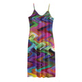 Watercolor Psychedelic Print Jersey Midi Cami Dress