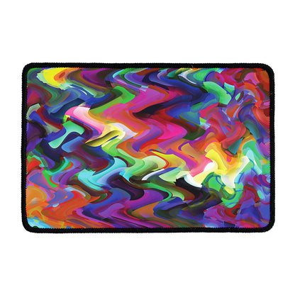 Watercolor Psychedelic Print Kitchen Mat