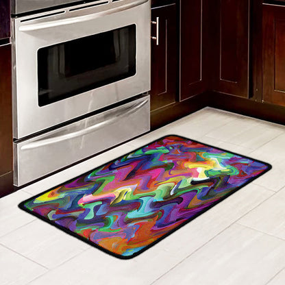 Watercolor Psychedelic Print Kitchen Mat