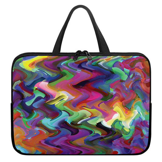 Watercolor Psychedelic Print Laptop Sleeve With Handle