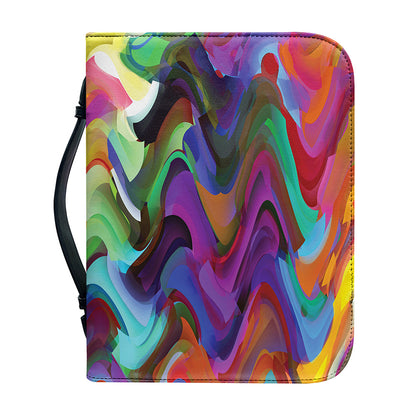 Watercolor Psychedelic Print Leather Bible Cover