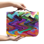 Watercolor Psychedelic Print Leather Bible Cover