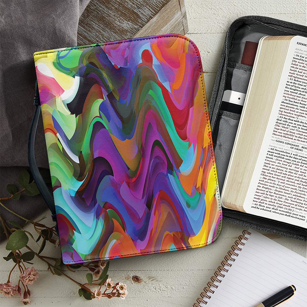 Watercolor Psychedelic Print Leather Bible Cover