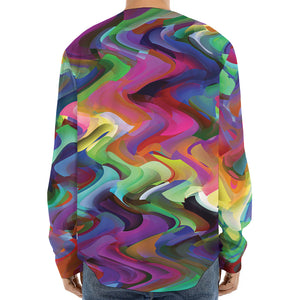 Watercolor Psychedelic Print Long Sleeve Baseball Jersey