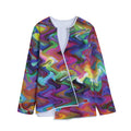 Watercolor Psychedelic Print Long Sleeve Short Coat