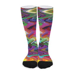 Watercolor Psychedelic Print Long Socks