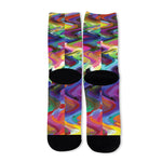Watercolor Psychedelic Print Long Socks