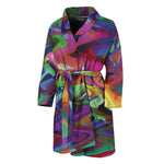 Watercolor Psychedelic Print Men's Bathrobe