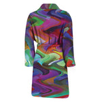 Watercolor Psychedelic Print Men's Bathrobe